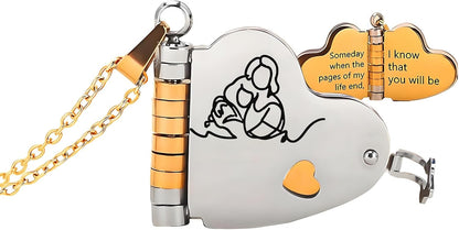 Granddaughter Book Necklace | Engraved Adjustable Pendant Gift from Grandma