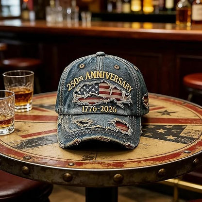 250th Anniversary USA Hat Eagle 250 Year American Anniversary Baseball Cap Adjustable Patriotic Hats