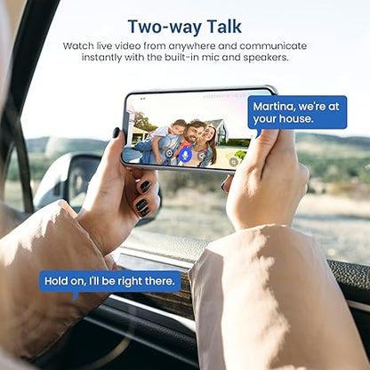 1080P Wireless Video Doorbell Camera, AI Human Detection, Two-Way Audio, Night Vision, 2.4GHz Wi-Fi, Cloud Storage, Real-Time Alerts, Easy Install
