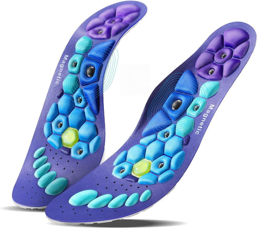 Acupressure Insoles for Men and Women: Magnetic Massage Insoles with Acupoint Therapy, Shock Absorption, Non-Slip, Feet Comfort Support