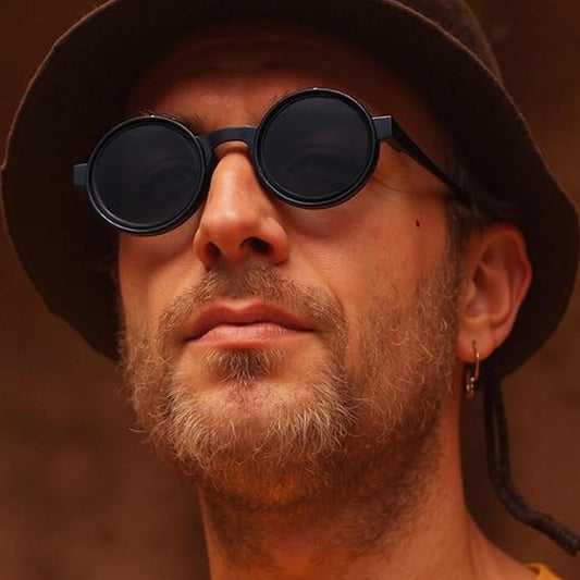 Adjustable-Tint Unisex style Sunglasses – ND Filter, UV400 Polarized – Retro Round Frames