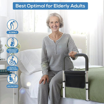 Bed Rails for Ederly Adults Safety, Bed Assist Rails for Seniors Fall Prevent Adjustable Height for Grab Bar Fits King Queen Full Twin Bed…