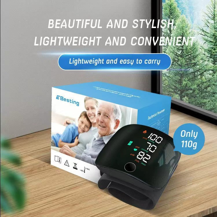 Smart Wrist Blood Pressure Monitor – Fully Automatic & Rechargeable